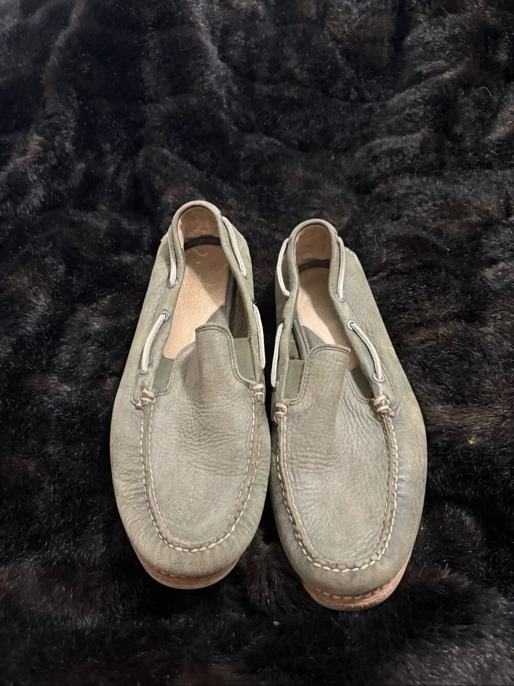 Frye Sully Venetian Vintage Olive Nubuck Leather Shoes Moccasin Loafer Mens 11.5